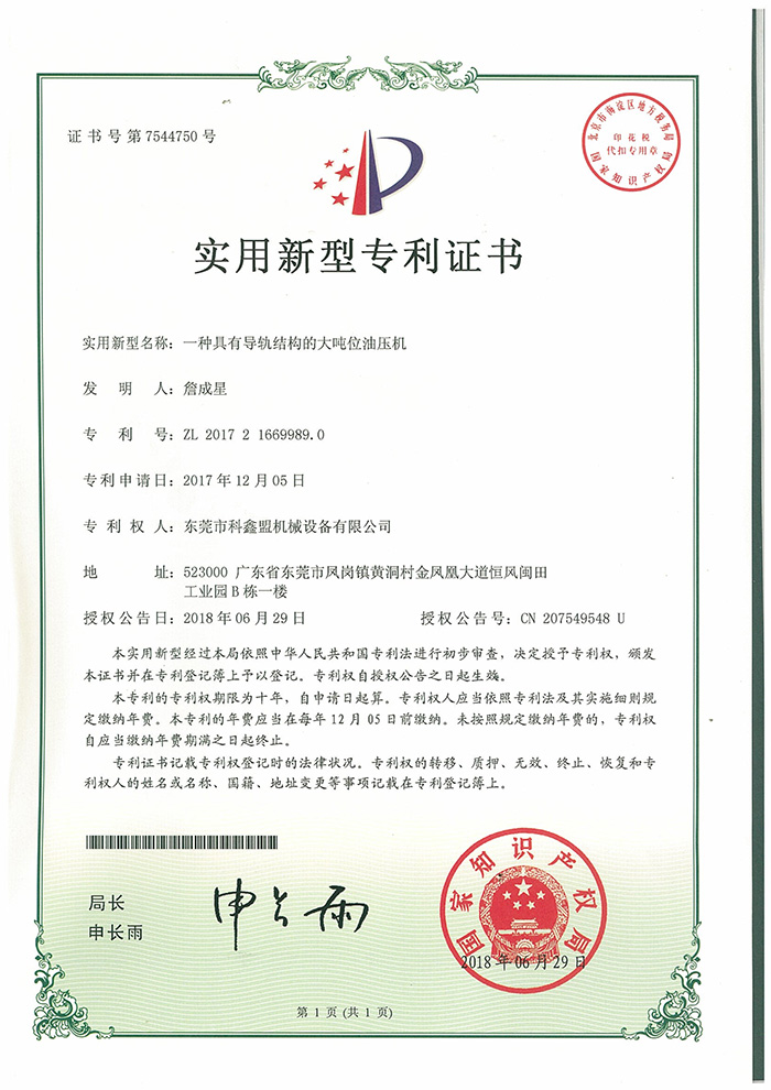 Ò»ÖÖ¾ßÓе¼¹ì½á¹¹µÄ´ó¶ÖλÓÍѹ»úרÀûÖ¤Êé